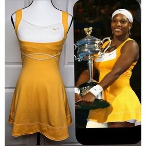 Nike ASO Serena Williams Tennis Dress Yellow Size XS 2010 Australian Open